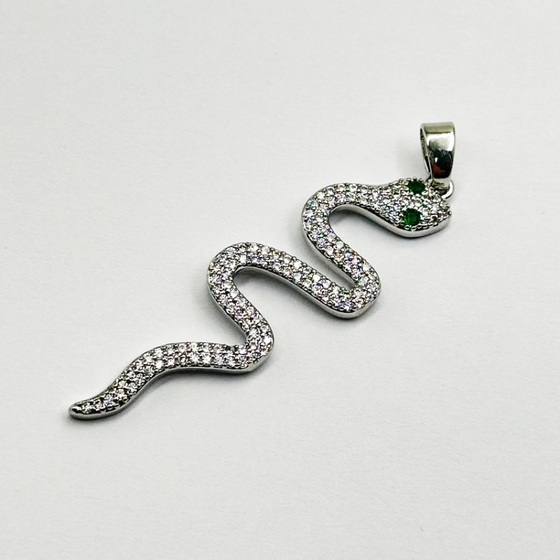 Подвеска Змея 45,5мм цвет серебро