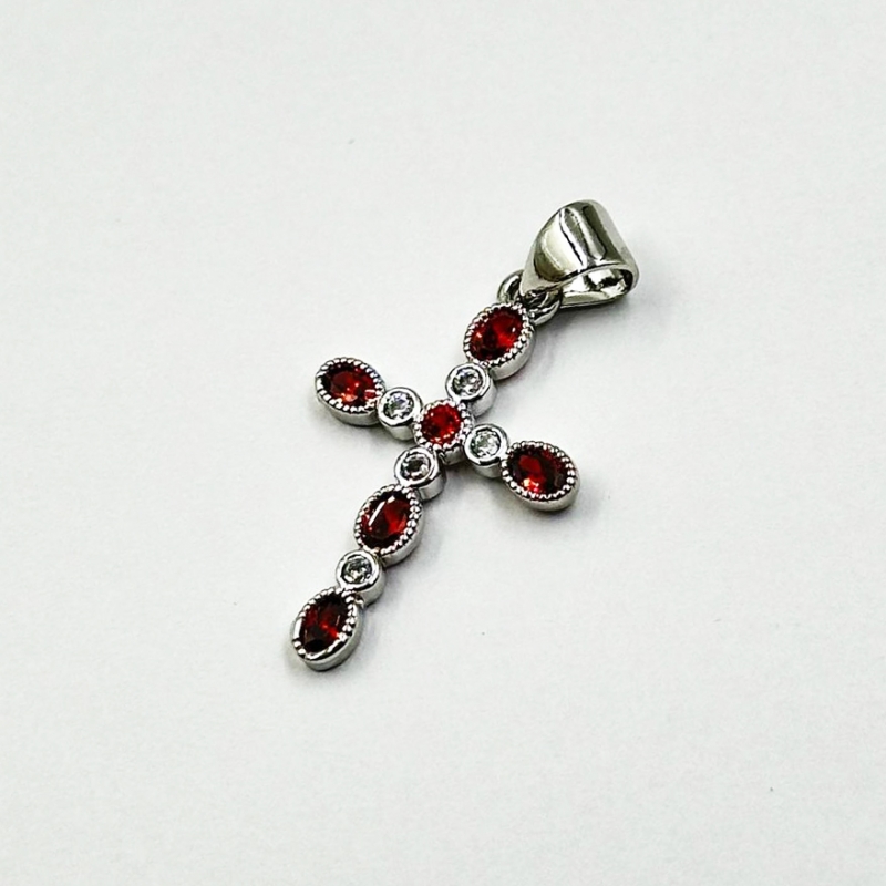 Подвеска Крестик размер 14*22мм цвет серебро