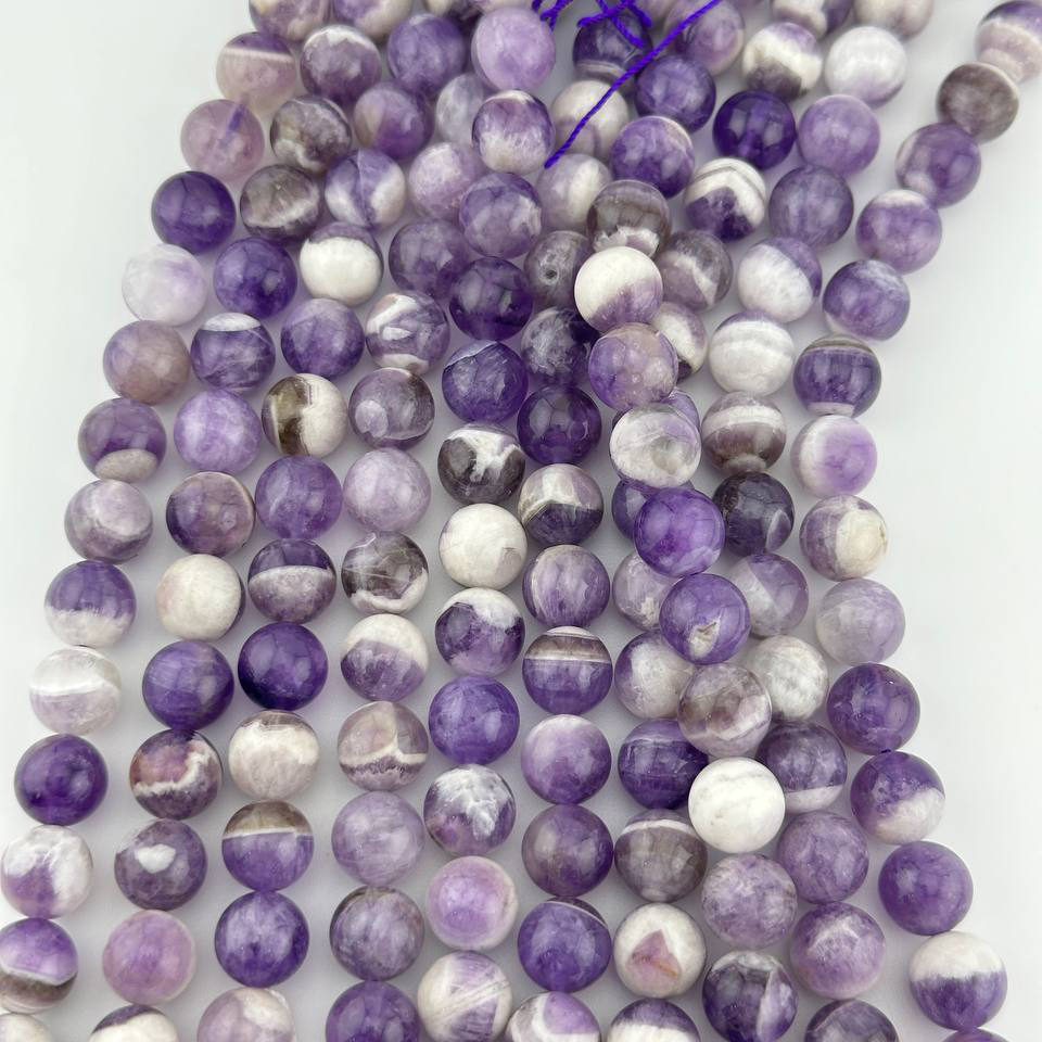 Аметист узорчатый размер 9мм 10мм 12мм натуральный камень