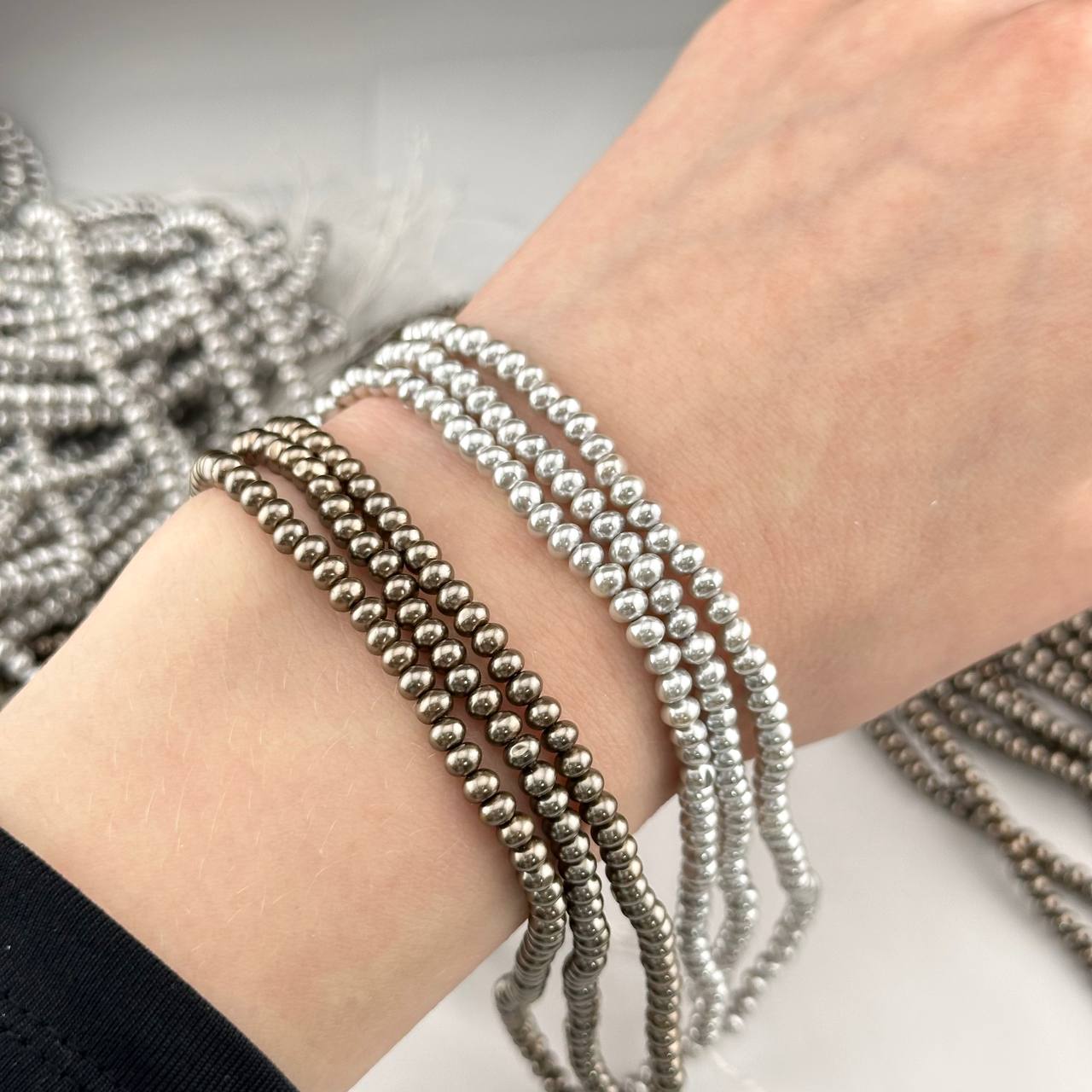 Майорка размер 3*4мм цвет серебро