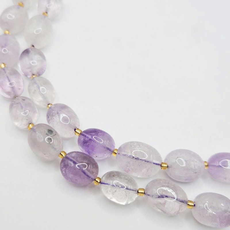 Аметист лавандовый размер 15*11мм натуральные бусины