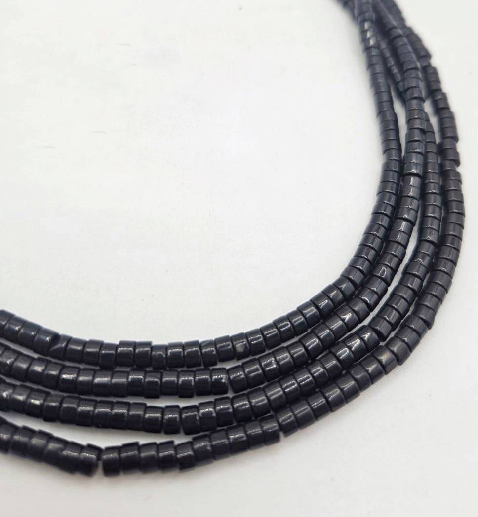 Бусины Агат черный размер 4*2мм натуральный камень