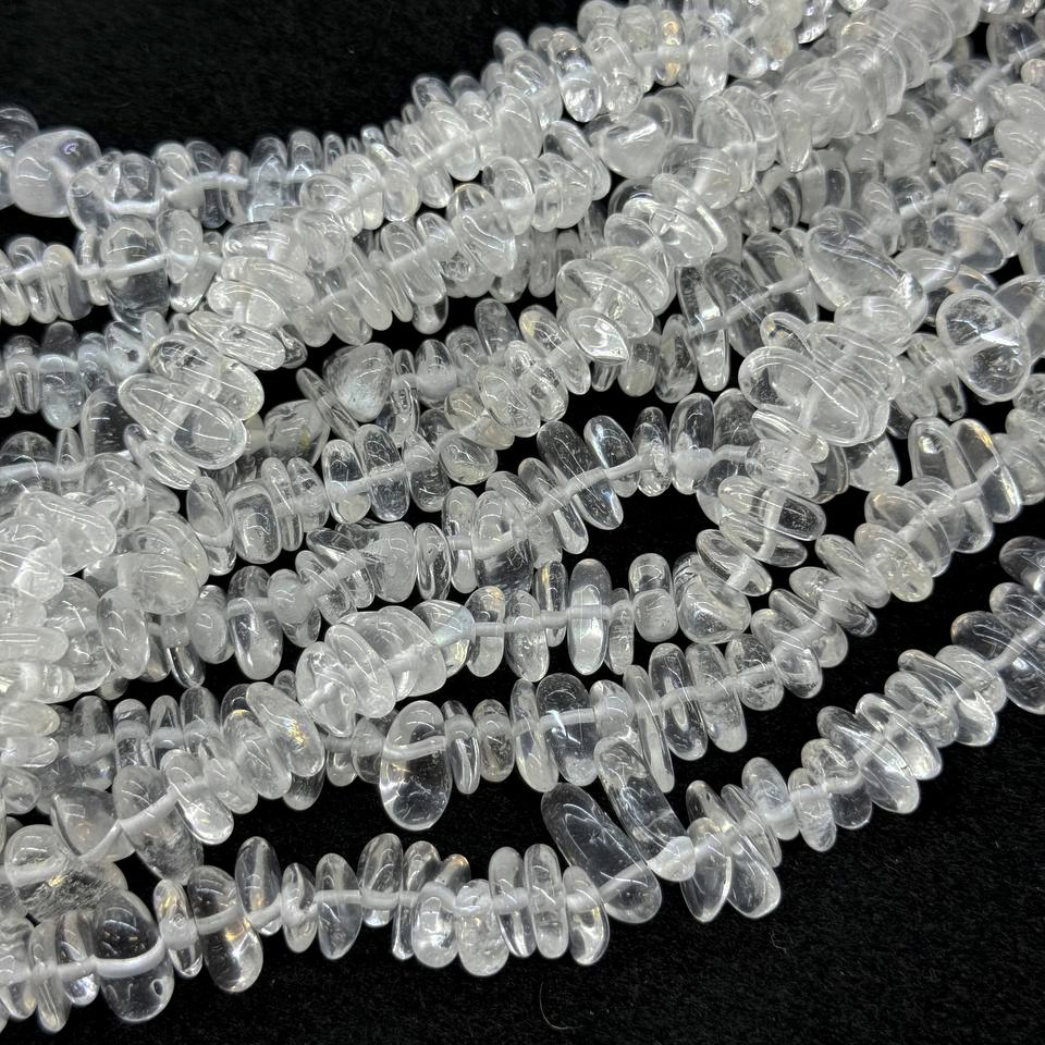Бусины Горный хрусталь средний размер 12*4мм натуральный камень
