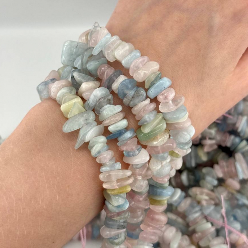 Бусины Берилл средний размер 12*4мм натуральный камень